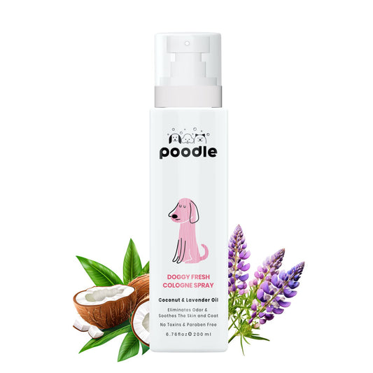 Poodle Doggy Fresh Cologne Spray | Coconut & Lavender Oil | Dog Perfume | 200 ml